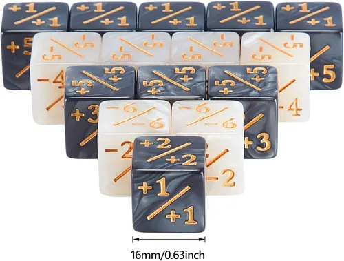 Vista 2 de Sumind 24 piezas contadores de dados de vida de Magic - contadores +1/+1 de comandante, fichas de refuerzo, dados de 6 lados, contador de lealtad