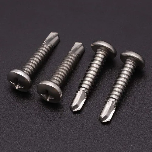 Vista 3 de Tornillos autoperforantes de cabeza plana #10 x 1/2" (100 piezas) para metal, Phillips Drive Autoperforantes, Tornillos Tek de chapa, acero plateado
