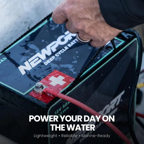 Vista 5 de Batería marina de ciclo profundo Newport de 12V50Ah, resistente y sellada AGM, ligera, compatible con motor de arrastre