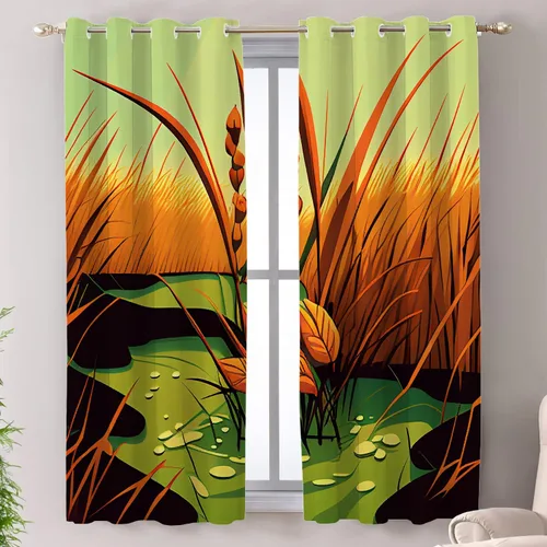 Vista 28 de Shrahala Cortinas de nivel de chakras con mandala beige para ventanas de cocina, paneles de cortina de ventana de mandala multicapa de poliéster