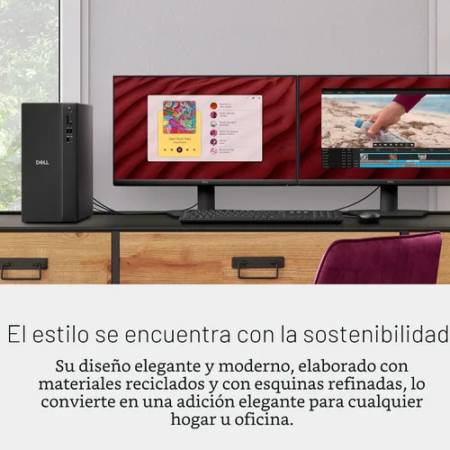 Vista 6 de Dell Tower Desktop ECT1250 - Procesador Intel Core Ultra 7-265, gráficos UHD, memoria de 16 GB, SSD M.2 de 1 TB, lector de tarjetas SD 3.0, teclado