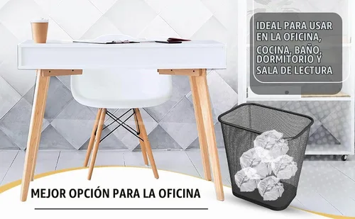 Vista 5 de Ybmhome Cesta de basura rectangular de malla de acero con parte superior abierta para oficina y hogar 8x12x12 pulgadas 1103s (1, Negro)