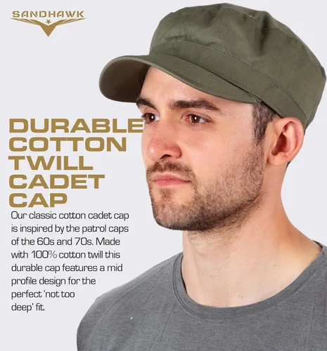 Vista 2 de Sandhawk Sombrero militar, sombrero del ejército, sombrero de conductor, gorra militar, gorra del ejército, sombrero de cadete, gorra de cadete