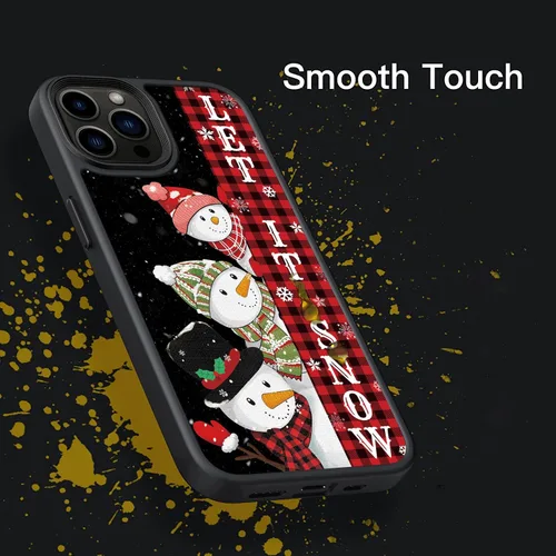 Vista 3 de Let it Snow - Funda para iPhone 16, 15, 14, 13, 12, 11, Pro Max, Galaxy S25, S24, S23, S22, S21, S20, FE, A16, A15, A14, A54, Note 20, negro