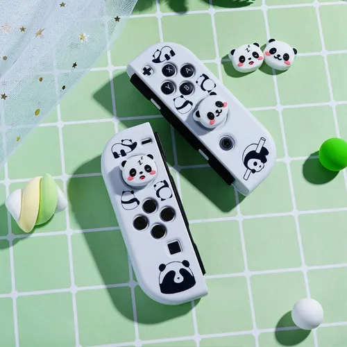 Vista 4 de JINGDU Tapas de agarre de pulgar para Nintendo Switch Joy-Con, lindas fundas de silicona para joystick, accesorios compatibles con Nintendo