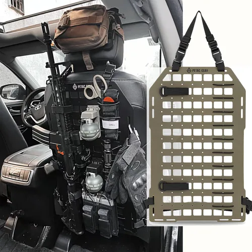 Vista 9 de Molle Paneles para asiento trasero de automóvil, cubiertas tácticas para organizar el respaldo del asiento de vehículos, camiones, accesorios