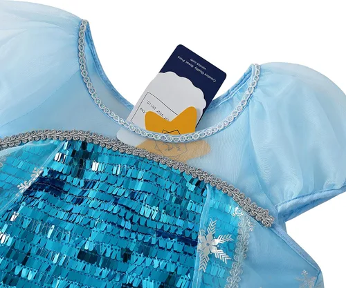 Vista 4 de Aoiviss Elsa Costume for Girls Frozen Princess Dress Birthday Halloween Cosplay