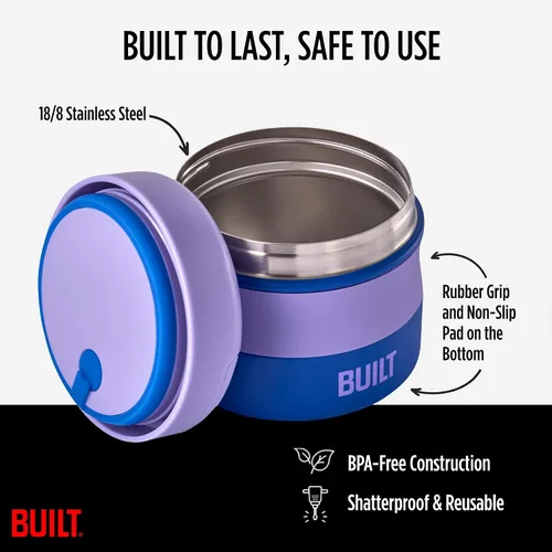 Vista 5 de Built Tarro de comida de boca ancha de 12 oz - PurpleBlue