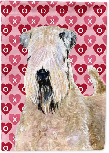 Vista 139 de Caroline's Treasures SS4484GF Bandera de jardín con diseño de bulldog inglés y corazones para el Día de San Valentín, bandera decorativa para patio
