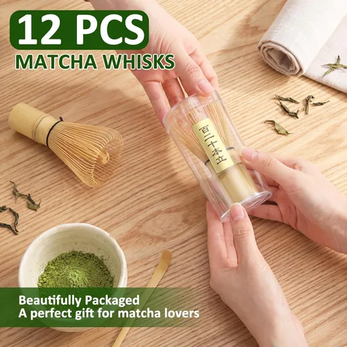 Vista 2 de LemonRoad Batidor de bambú de 80 puntas para matcha en polvo, tradicional japonés, hecho a mano, agitador de bambú orgánico, cepillo mezclador