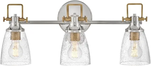 Vista 13 de Hinkley Easton 51270PN - Accesorio de tocador de baño de una sola luz, industrial moderno, pantalla de vidrio transparente, se monta hacia arriba