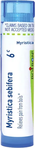 Vista 10 de Boiron Myristica Sebifera 30C para el dolor de forúnculos - 80 pellets Gránulos homeopáticos de medicina única para el dolor de forúnculos.