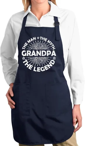 Vista 7 de Wild Bobby Abuelo Hombre Mito Leyenda Regalo Día del Padre Cocina Barbacoa Asado Cocinar Delantal Gráfico con Bolsillos