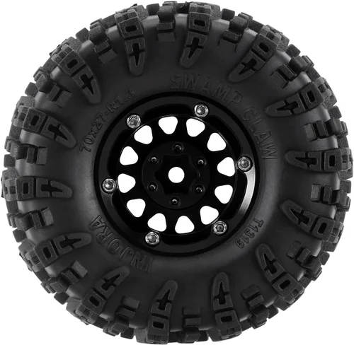 Vista 4 de INJORA 1.3 Neumáticos S5 Swamp Claw para Terreno Barrento 70 x 27 mm para Vehículo de Control Remoto Crawler 1/18 1/24 (Negro 2)