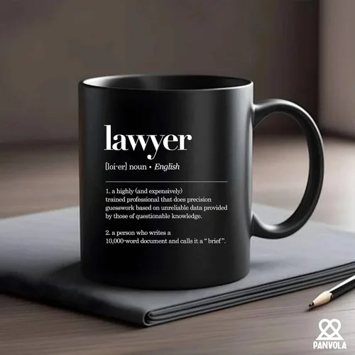 Vista 4 de Taza con definición de abogado, regalos de abogado, estudiantes de derecho, regalos de graduación para nuevos abogados, vasos de cerámica, 11 onzas