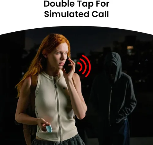 Vista 7 de Alarma de seguridad personal de 130 dB para mujeres con aplicación Apple Find My, sirena extra fuerte y luz estroboscópica, llavero de autodefensa
