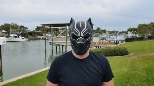 Vista 3 de Superhero Panther Mask Halloween Soft Latex Overhead Helmet Mask