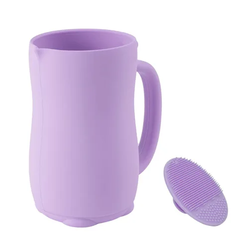 Vista 12 de mandoo Taza de enjuague de baño para bebés, silicona de grado alimenticio, taza de enjuague para champú y lavado corporal para niños con mango