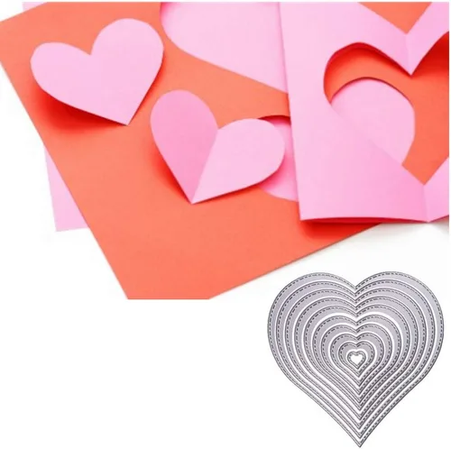 Vista 5 de 3 formas diferentes de troqueles de corte para plantillas de metal (corazón de amor, flor y estrella), 25 herramientas de estampado para hacer