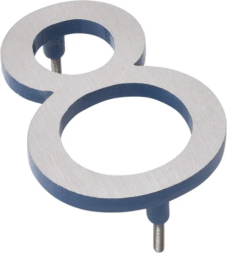 Vista 12 de Montague Metal Products MHN-04-F-SB2-7 Números de casa de dirección flotantes modernos de aluminio cepillado sólido, 4 pulgadas, níquel satinado