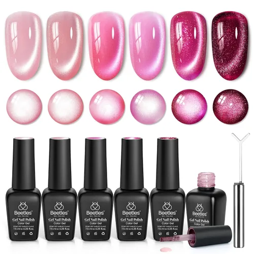 Vista 8 de beetles - Juego de esmaltes en gel color borgoña – Berry Merlot 6, ciruela, cereza, moca, rojo, otoño-invierno, morado oscuro, vino púrpura oscuro