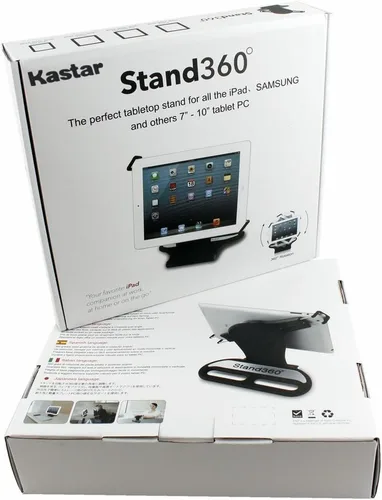Vista 7 de Kastar Soporte giratorio de 360 grados con base plegable para todas las series iPad: iPad1, iPad2, iPad3, iPad4, iPad mini, iPad Air, tabletas