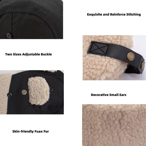Vista 3 de Peicees Sombrero de aviador con gafas, disfraz para adultos y niños, gorra de piloto para hombres y mujeres, sombrero de trampero de invierno