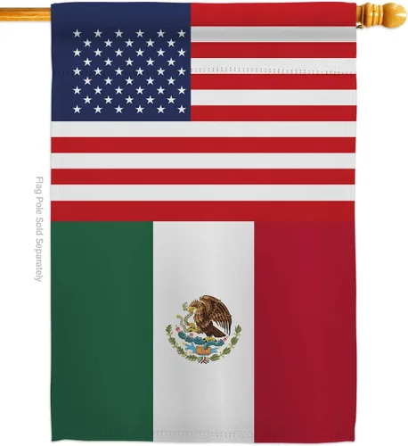Vista 11 de Juego de banderas de la amistad de Estados Unidos de Nacionalidad México US Amistad Garden House Set de bandera regional internacional del mundo