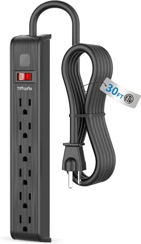 Vista 12 de Protector contra sobretensiones, cable de extensión de 4 pies, protección contra sobretensiones de 600 julios, protección múltiple de 6 tomas