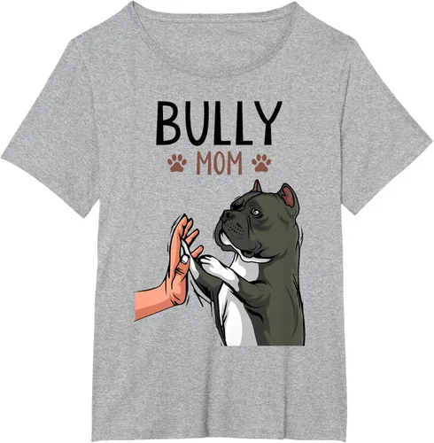 Vista 62 de American Bully Mom Cute Dog Mama Camiseta divertida para mujer, Blanco, S