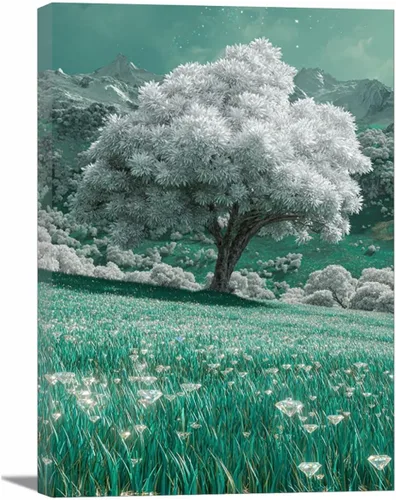 Vista 8 de VOCBAN Modern Artwork Colourful Tree Of Life Wall Art Canvas Picture Print Painting Botanical Artwork for Bathroom Living Room Bedroom(blue blue 80