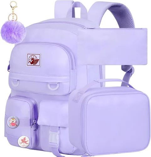 Vista 8 de WZLVO Mochila para laptop para niñas y mujeres, 15.6 pulgadas, bonita estética, resistente al agua, antirrobo, para la escuela universitaria