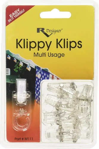 Vista 4 de RV Designer M111, Klippy Klips Clips para Toldo, Colgadores Ligeros, 10 por Paquete, Transparente