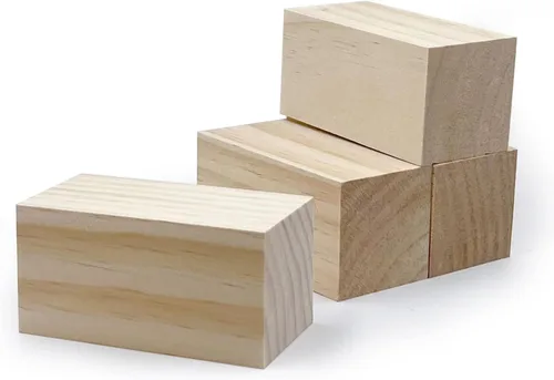 Vista 8 de Bloques de tallado de tilo de 4 pulgadas, madera sin terminar para tallar y manualidades, paquete de 12 bloques rectangulares de 4 x 1 x 1 pulgadas