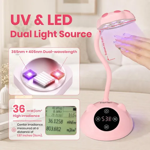 Vista 8 de Beetles - Lámpara de uñas con cuello de cisne (36 mW/cm², inalámbrica, UV, 36 mW/cm²)