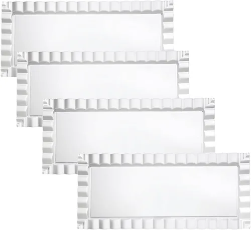 Vista 5 de Party Essentials Bandejas onduladas decorativas desechables de plástico duro, 14 "x 6", transparentes