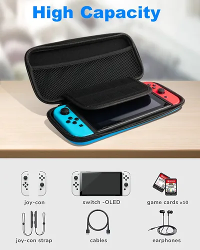 Vista 6 de Xicifun Deigned for Nintendo Switch Carrying Case Cute Kawaii Travel Case Carrying Bag Designed for Nintendo Switch Switch Lite Switch OLED 10 Game
