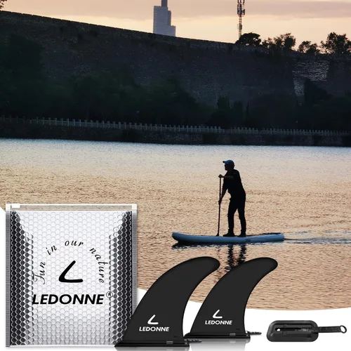 Vista 6 de LEDONNE Aleta de centro de surf y SUP de 9 pulgadas, 2 piezas (USD 4.99/1 piezas) con 1 pin adicional Instalación sin herramienta-Aleta de 9