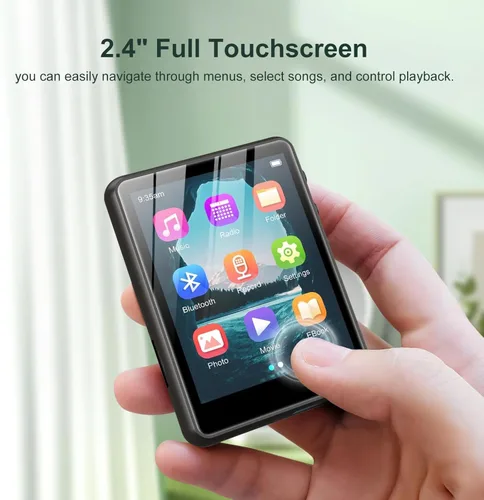 Vista 6 de Reproductor de MP3 de 128 GB - Reproductor de MP3 portátil con Bluetooth 5.3, reproductor de música portátil con radio FM, grabadora de voz