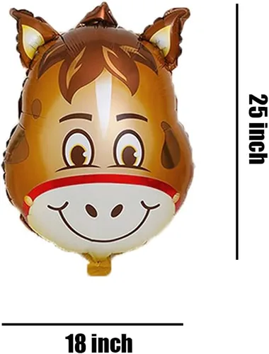 Vista 2 de Globos de animales de granja, cerdo, vaca, caballo, burro, globo de Mylar para animales, temática de animales, suministros de fiesta de cumpleaños