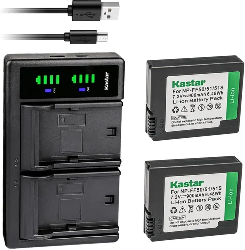 Vista 5 de Kastar NP-FF50 LTD2 - Cargador de batería USB compatible con Sony DCR-PC106, DCR-PC106E, DCR-PC107, DCR-PC107E, DCR-IP1, DCR-IP1E, DCR-IP200K