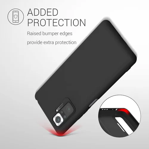Vista 5 de kwmobile Funda compatible con Xiaomi Redmi Note 10 Pro - Funda protectora de silicona TPU suave y delgada - Negro mate