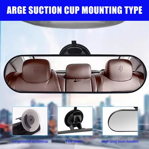 Vista 10 de 1 espejo retrovisor con ventosa, espejo retrovisor HD para automóvil, ABS ajustable antirreflejo, para la mayoría de automóviles, SUV, camiones