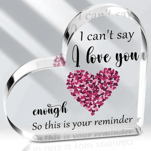 Vista 12 de Regalos para novia para mi novio, romántico día de San Valentín, regalo para él, su novio, novia, marido, esposa, corazón acrílico, recuerdo