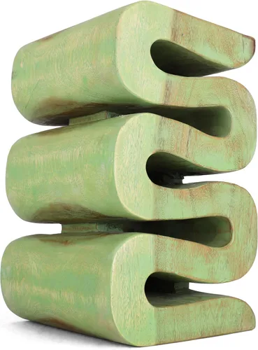 Vista 8 de Aspen Wood - Mesa auxiliar única de madera Saur de mediados de siglo lavado verde