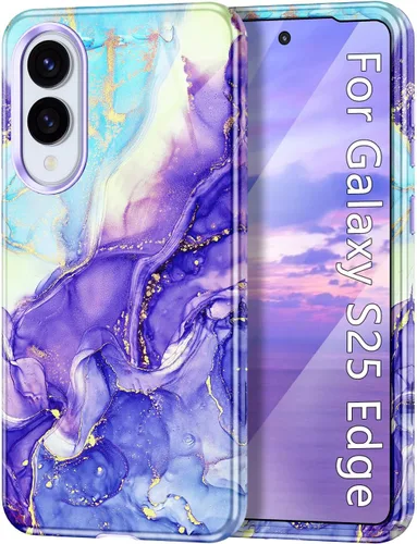 Vista 12 de Btscase para Samsung Galaxy S25, [Probado contra caídas de grado militar] Funda protectora de diseño de patrón de mármol, resistente, delgada