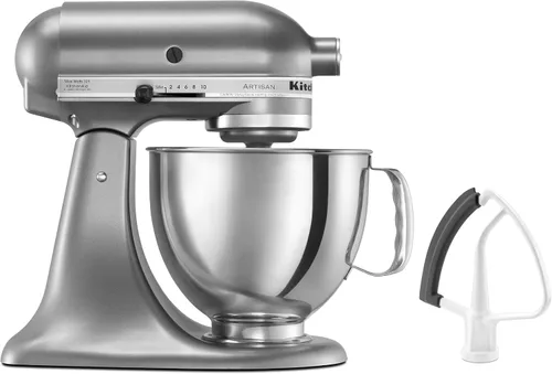 Vista 7 de KitchenAid Value Bundle Artisan Series - Batidora de pie inclinable de 5 cuartos de galón con batidor de borde flexible incluido, KSM150FEAQ, Aqua