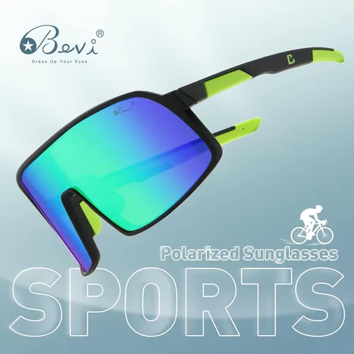 Vista 3 de Bevi Lentes de sol deportivos polarizados con marco TR90 duradero y flexible para hombres y mujeres correr conducir ciclismo etc