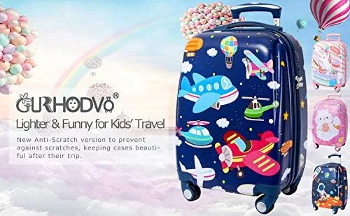 Vista 6 de Maleta de mano para niños con 4 ruedas, funda rígida para que los niños pequeños viajen, B-PLA, Katong
