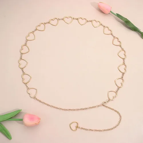 Vista 6 de Ovida Cinturón de cadena de metal para mujer, cinturón de cadena de estilo vaquero occidental, cinturón ajustable para suéteres, vestidos, jeans